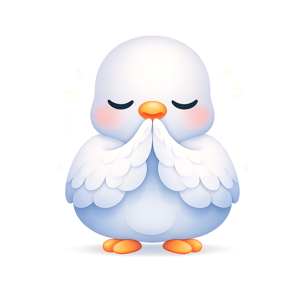 PromiseDaily mascot praying